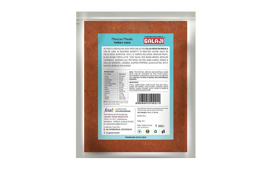 Galaji Mexican Masala    Pack  50 grams